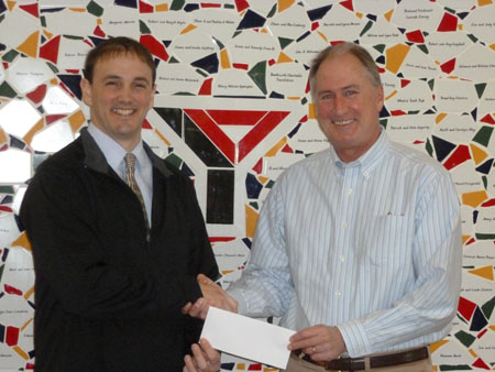 Troy Curtis of the Penobscot Bay YMCA, left, and Dan Wyman of Allen Insurance and Financial