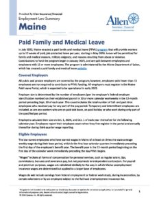 Maine Paid Family and Medical Leave Info